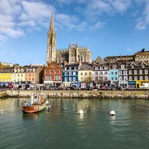 a group of boats floating on top of a river